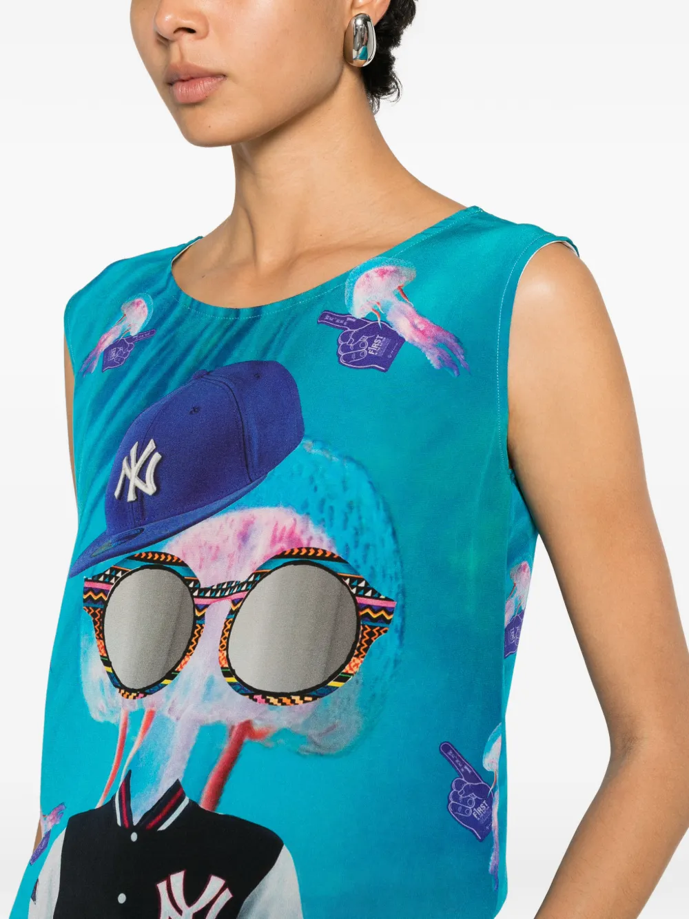 The Artistylist Mouwloze top Blauw
