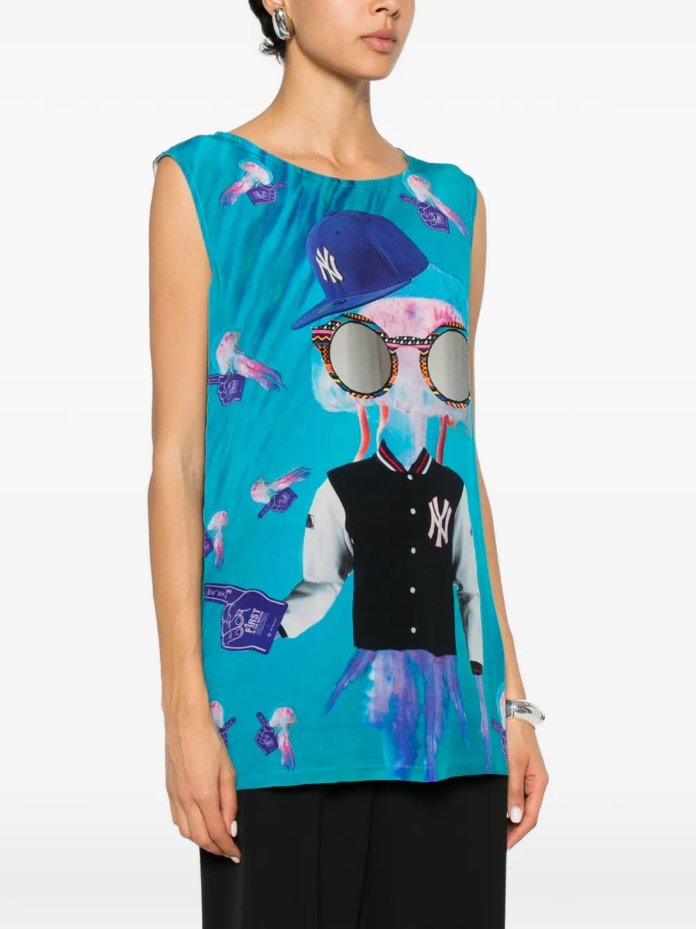 The Artistylist Mouwloze top Blauw