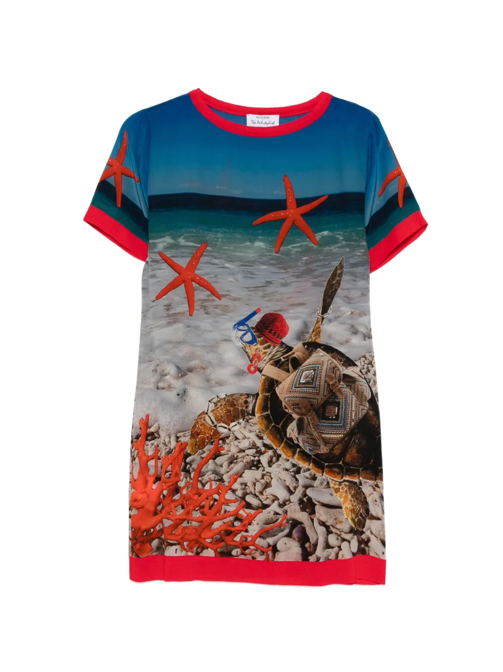 The Artistylist graphic-print short-sleeve mini dress - Blu