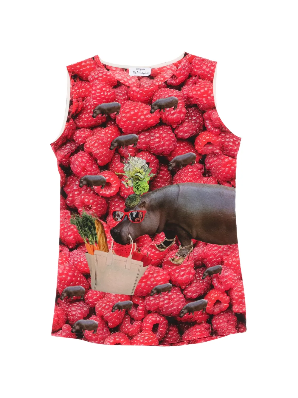 The Artistylist raspberry-print sleeveless top - Rosso