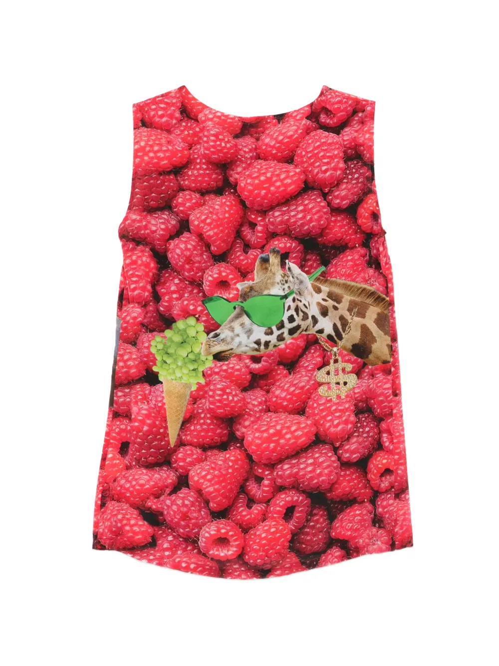 The Artistylist Mouwloze top met frambozen-print Rood