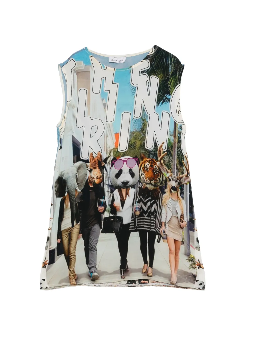 The Artistylist graphic-print sleeveless blouse - Bianco