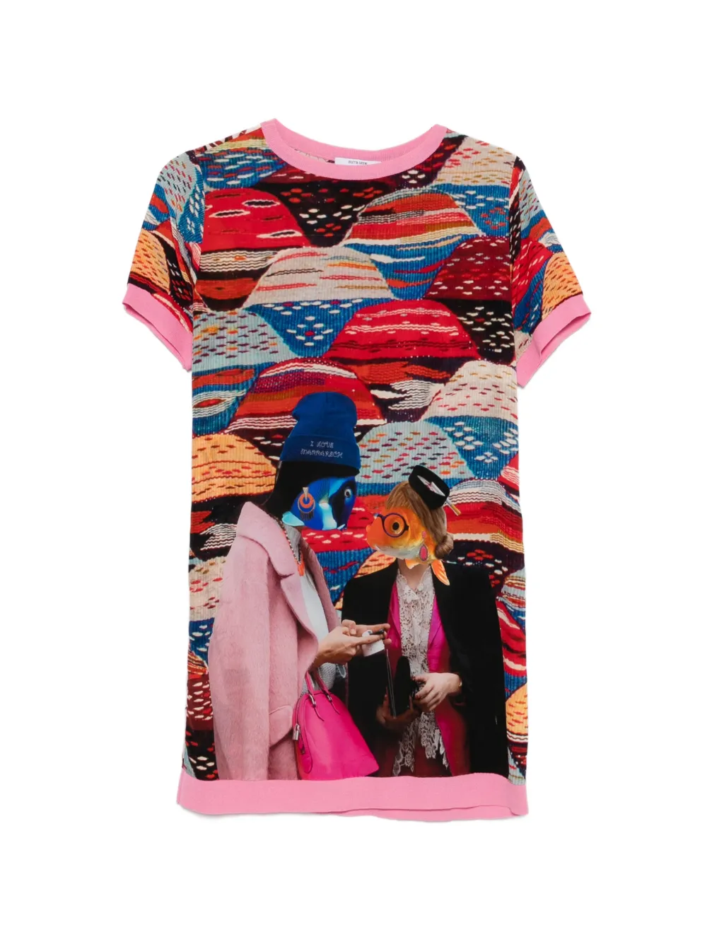 The Artistylist graphic-print short-sleeve mini dress - Blu
