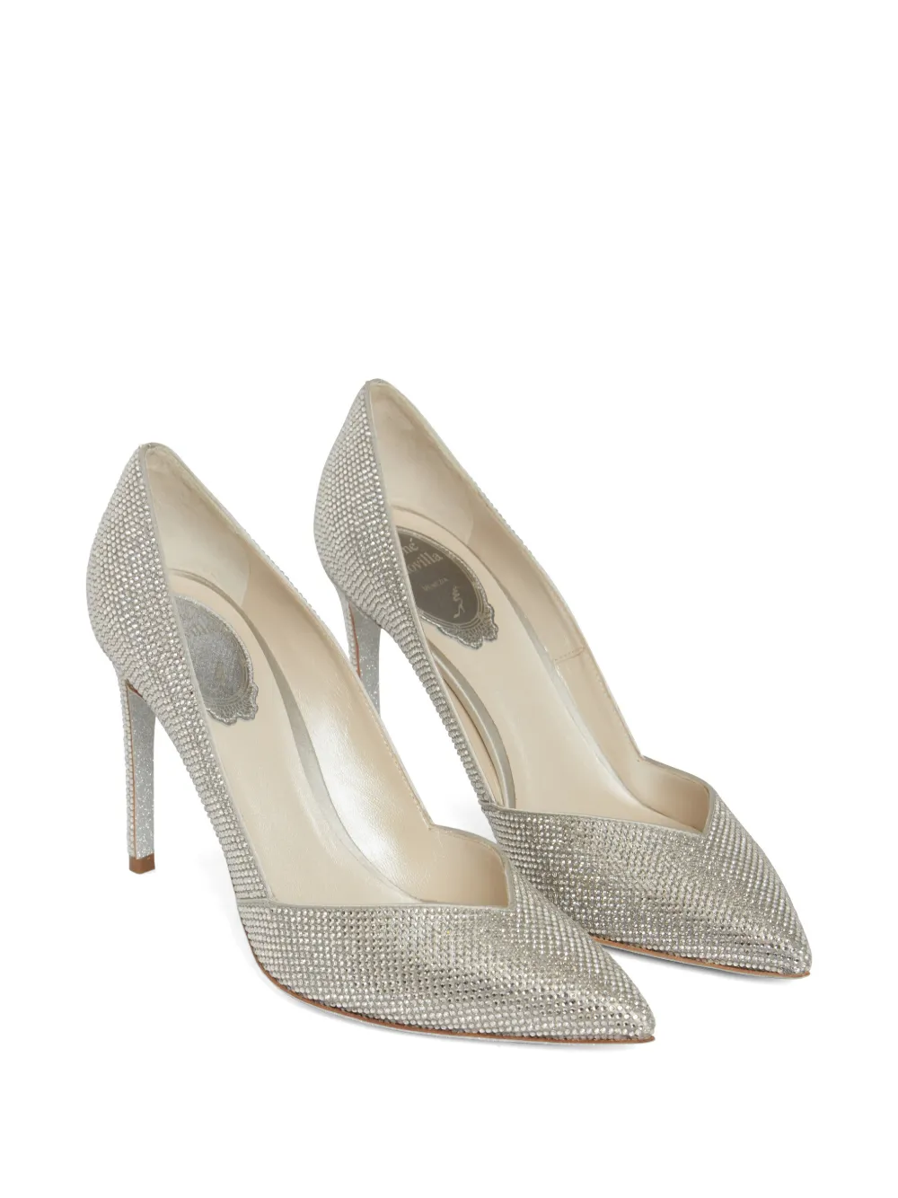 René Caovilla Pumps met puntige neus Zilver