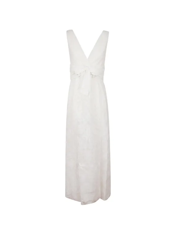 Giambattista Valli Bow-detail Floral-lace Maxi Dress in White