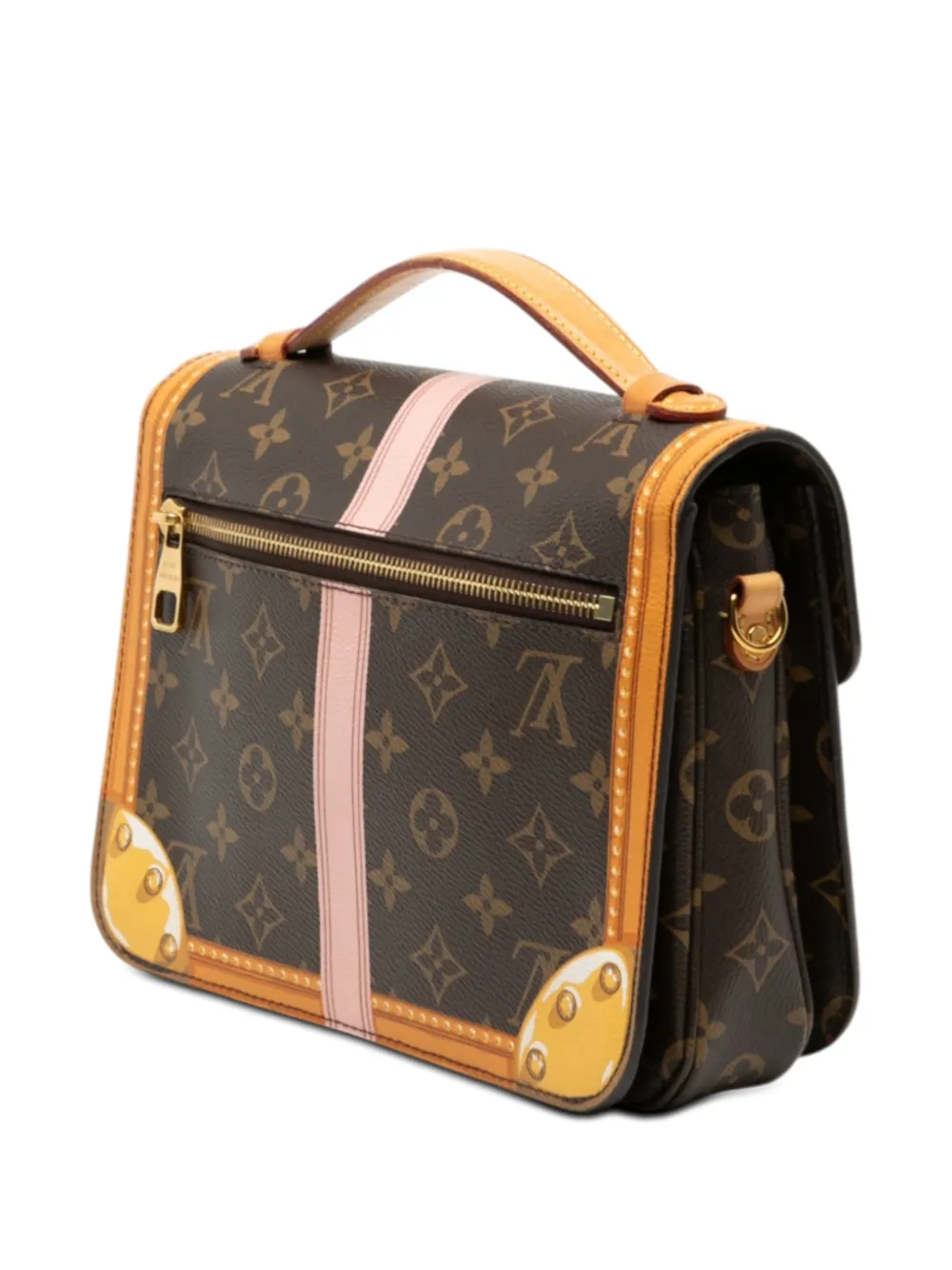 Louis Vuitton Pre-owned 2018 Monogram Summer Trunk Pochette Metis Satchel in Brown, view 3