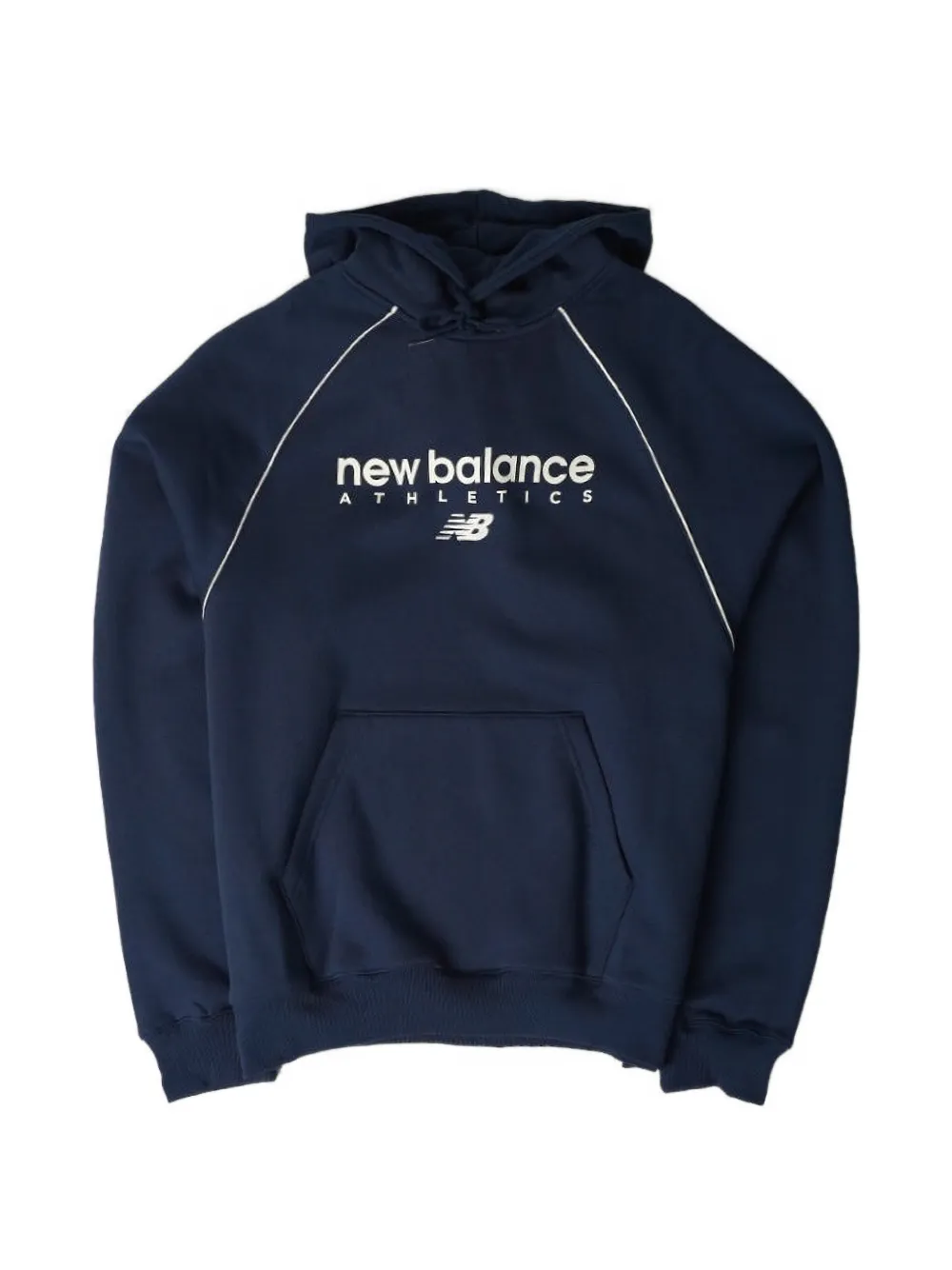 New Balance logo-print piped hoodie - Blu