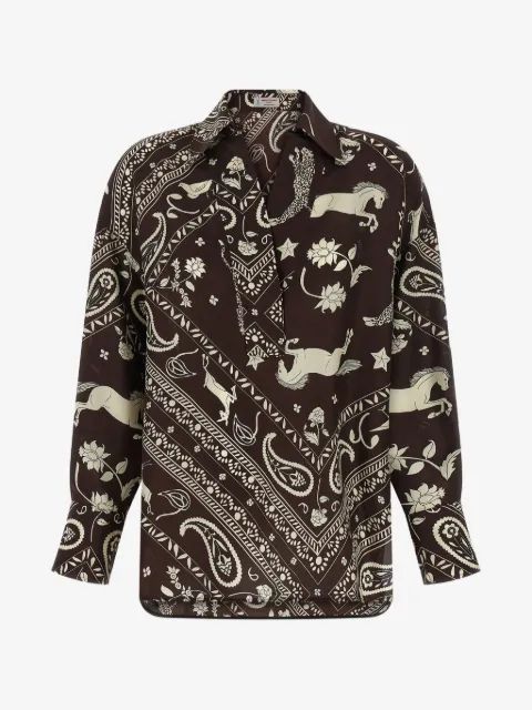 Alberto Biani printed V-neck blouse