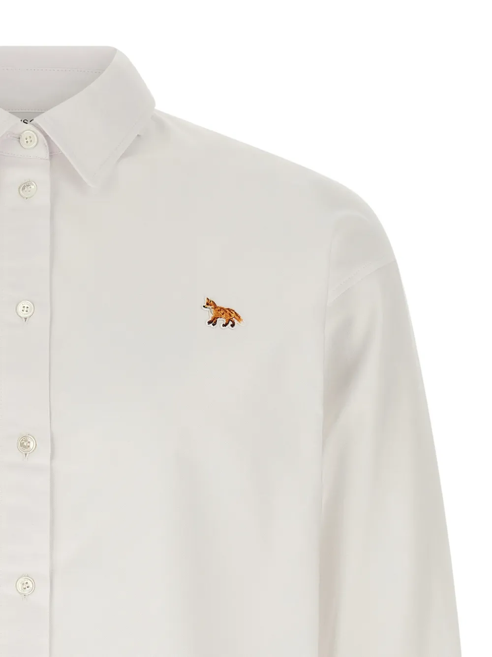 Maison Kitsuné Baby Fox overhemd met logopatch Wit