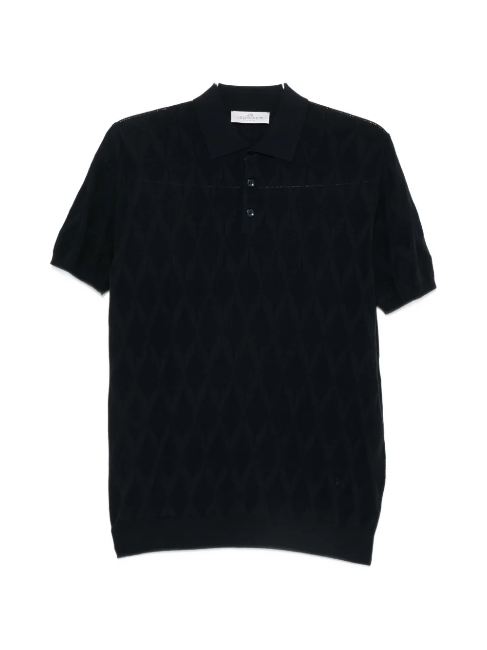 Jeordie's diamond-knit polo shirt - Blau
