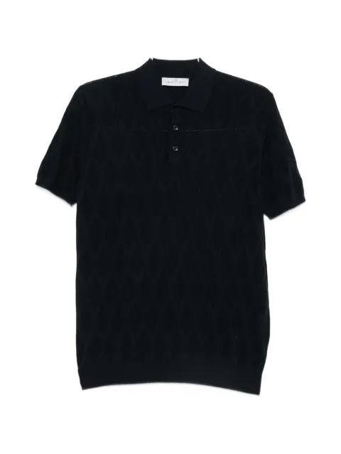 Jeordie's diamond-knit polo shirt