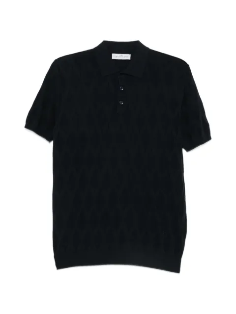 Jeordie's diamond-knit polo shirt