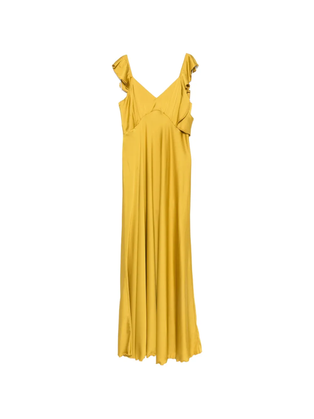 LE RJTANGE ruffled-detail maxi dress - Giallo