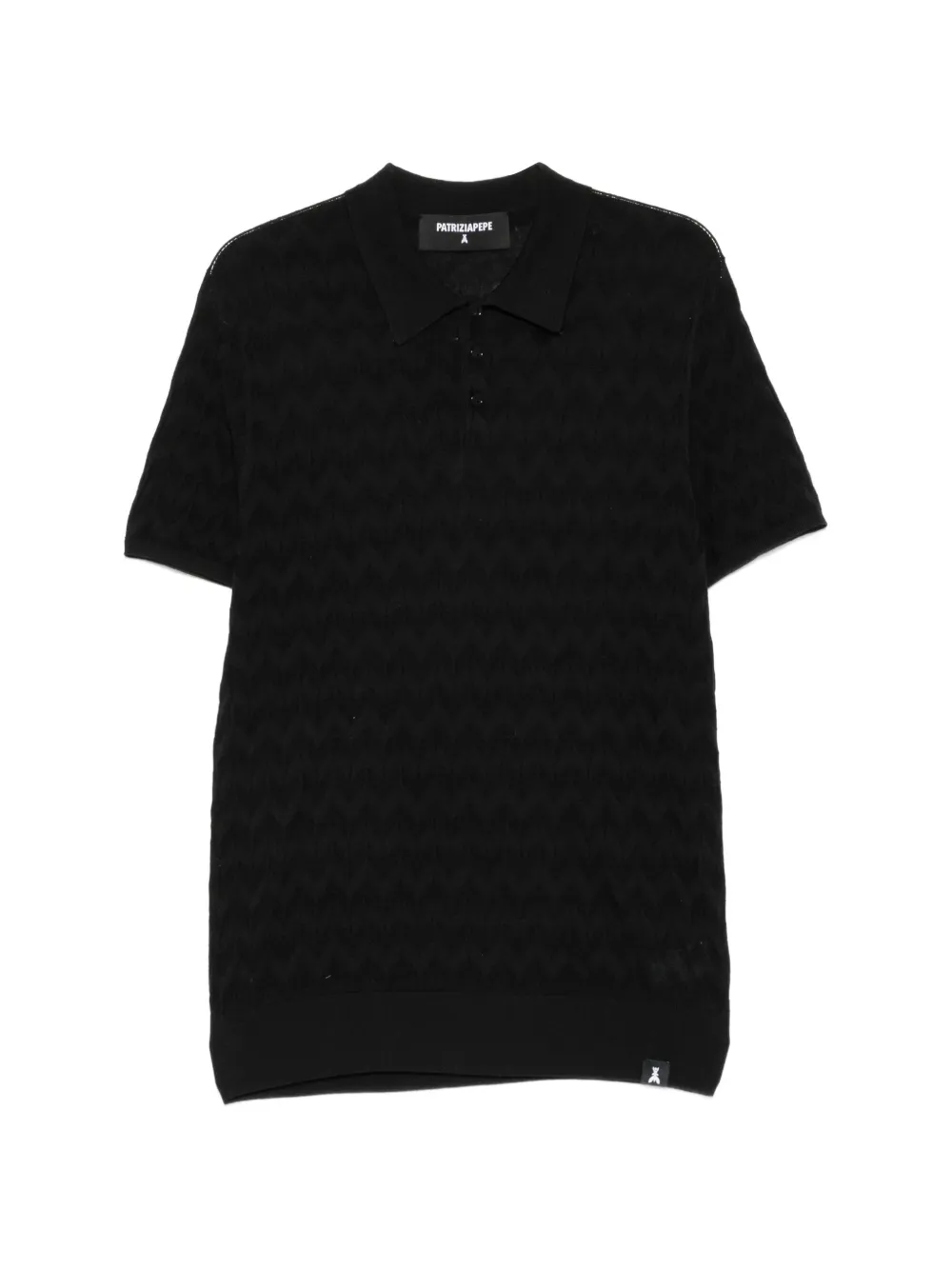 Patrizia Pepe chevron-patterned polo shirt - Nero