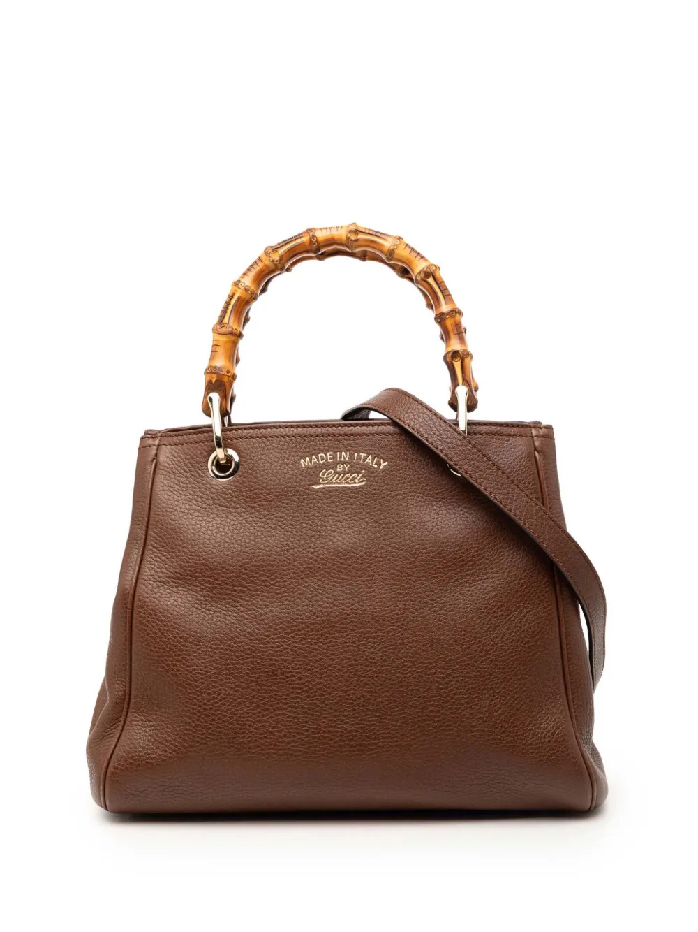 Gucci Pre-Owned 2000-2015 Small Calfskin Bamboo Shopper satchel - Marrone
