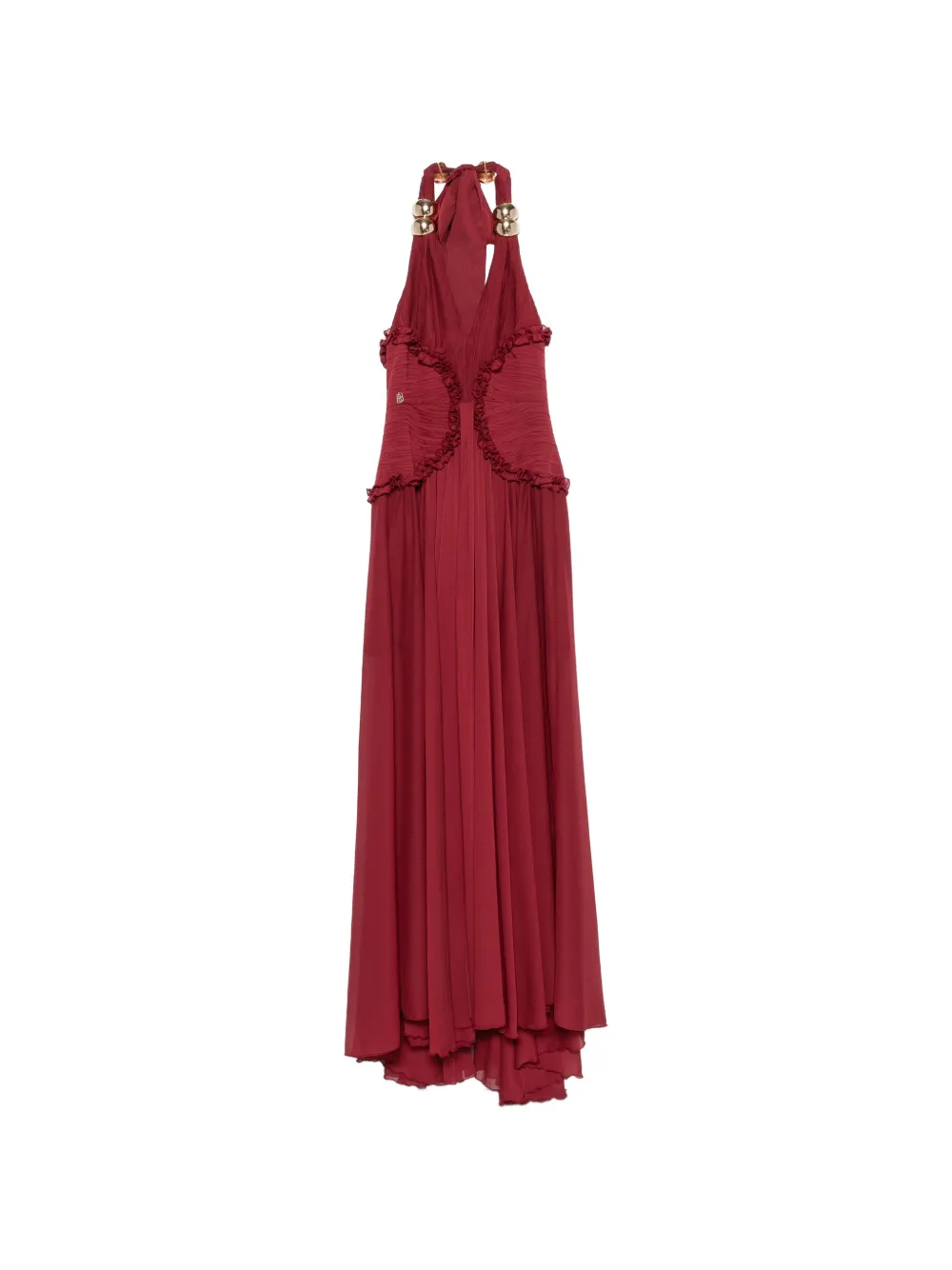 ruffled halter-neck maxi dress