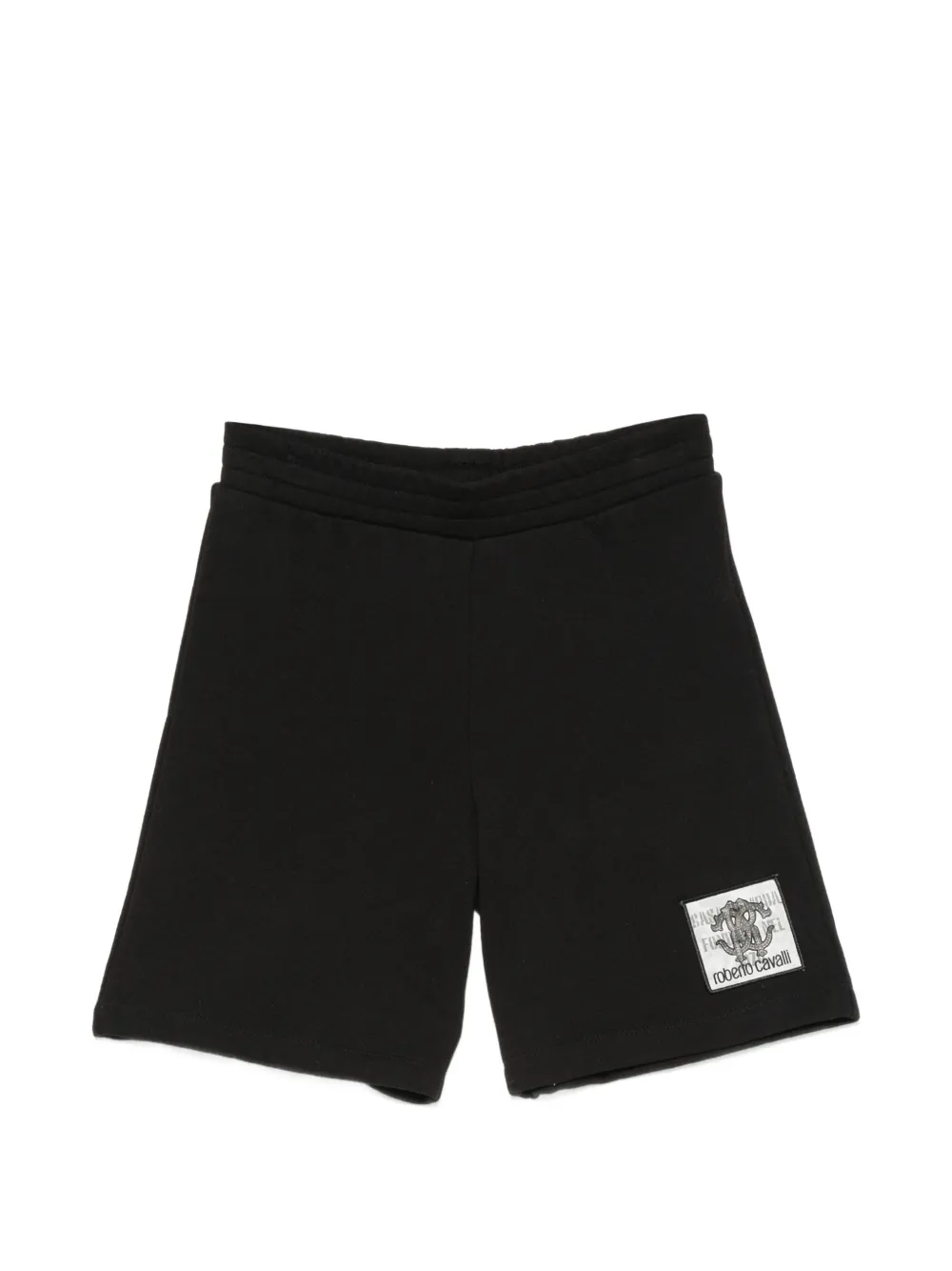 Roberto Cavalli Junior logo-patch shorts - Nero