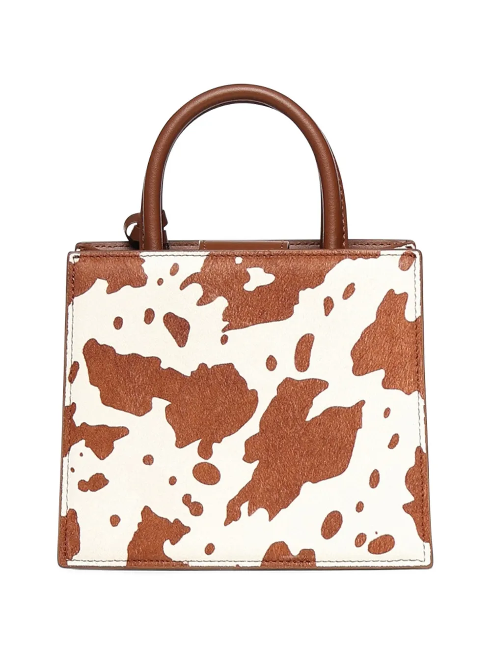 MC2 Saint Barth Shop kleine leren shopper met print Wit
