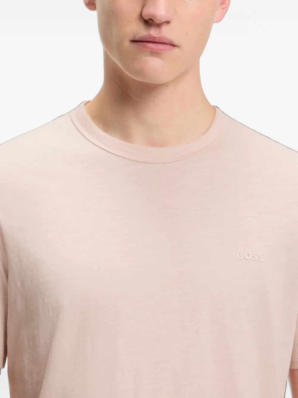 BOSS T-shirt met logodetail Roze