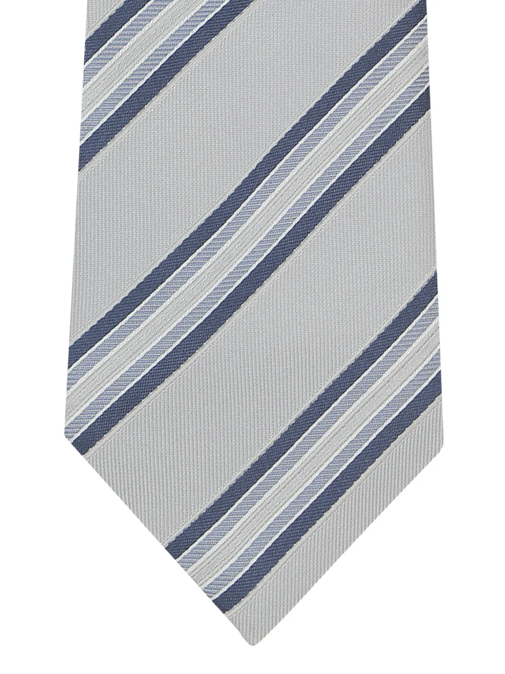 Brunello Cucinelli Diagonal-stripe Silk Tie In White