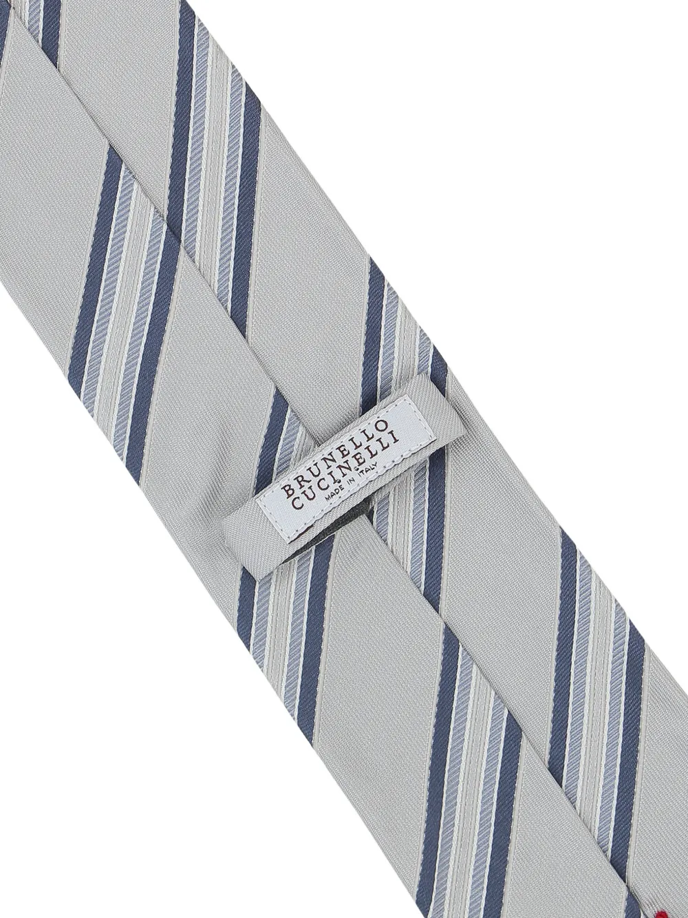 Brunello Cucinelli Diagonal-stripe Silk Tie In White