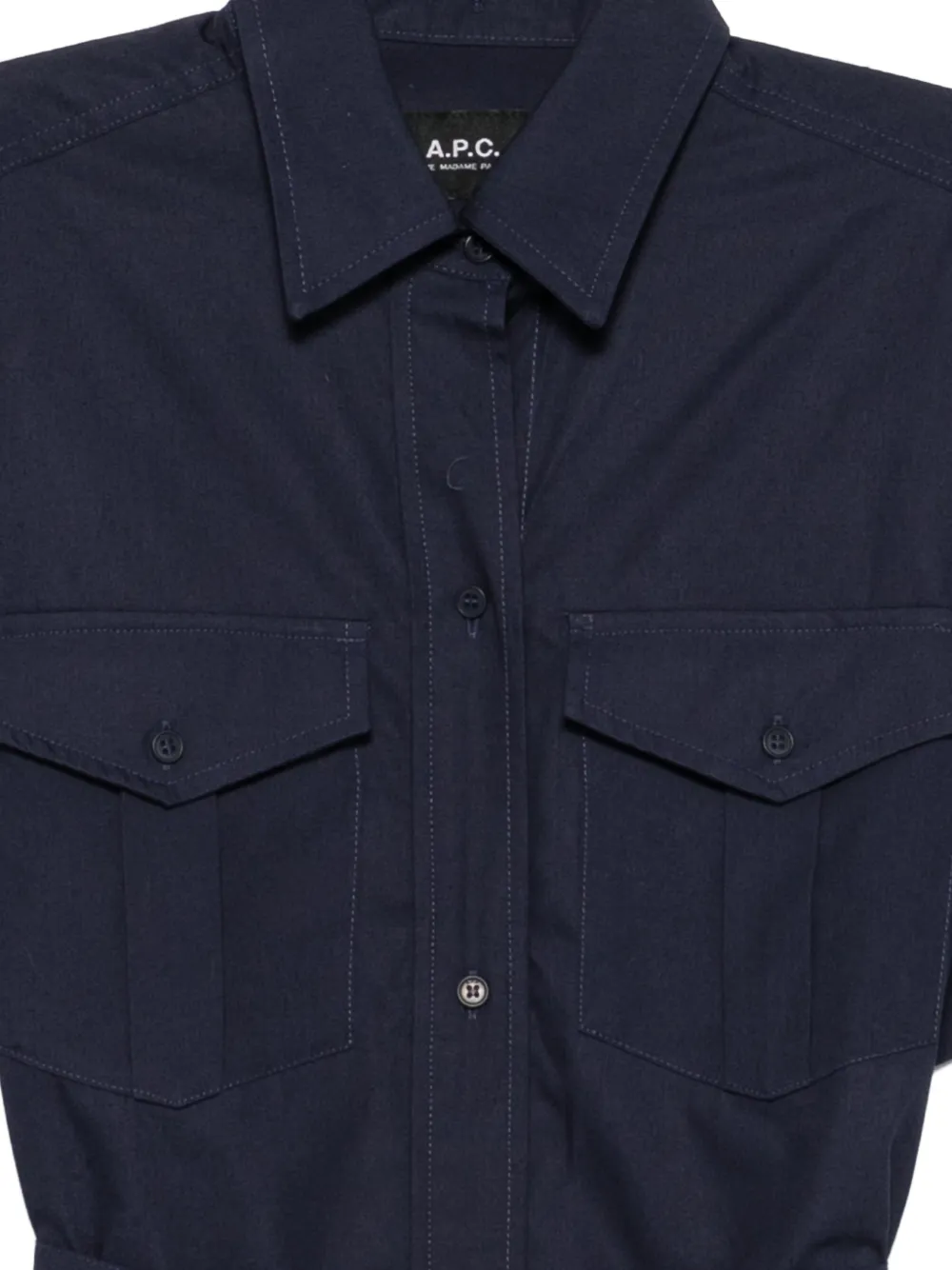 A.P.C. Blousejurk met ceintuur Blauw