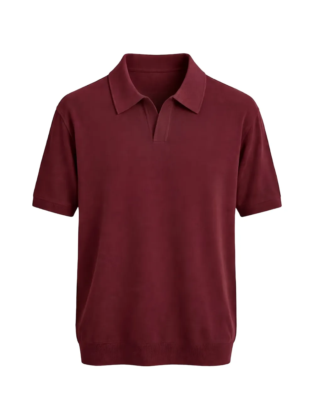 FRANZESE COLLECTION ribbed V-neck cotton polo shirt - Rot