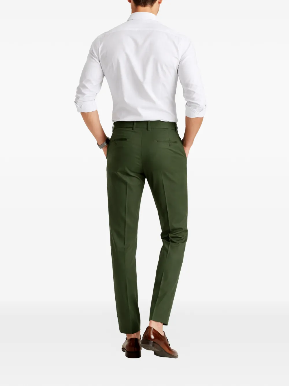 FRANZESE COLLECTION Plooibroek met knoopsluiting Groen