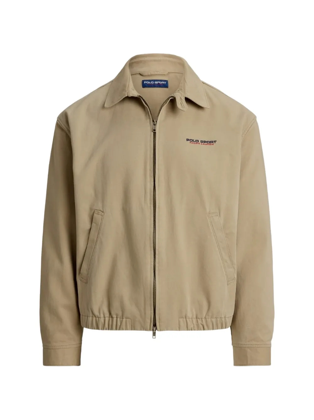 Polo Ralph Lauren double-slider logo-embroidered cotton jacket - Nude