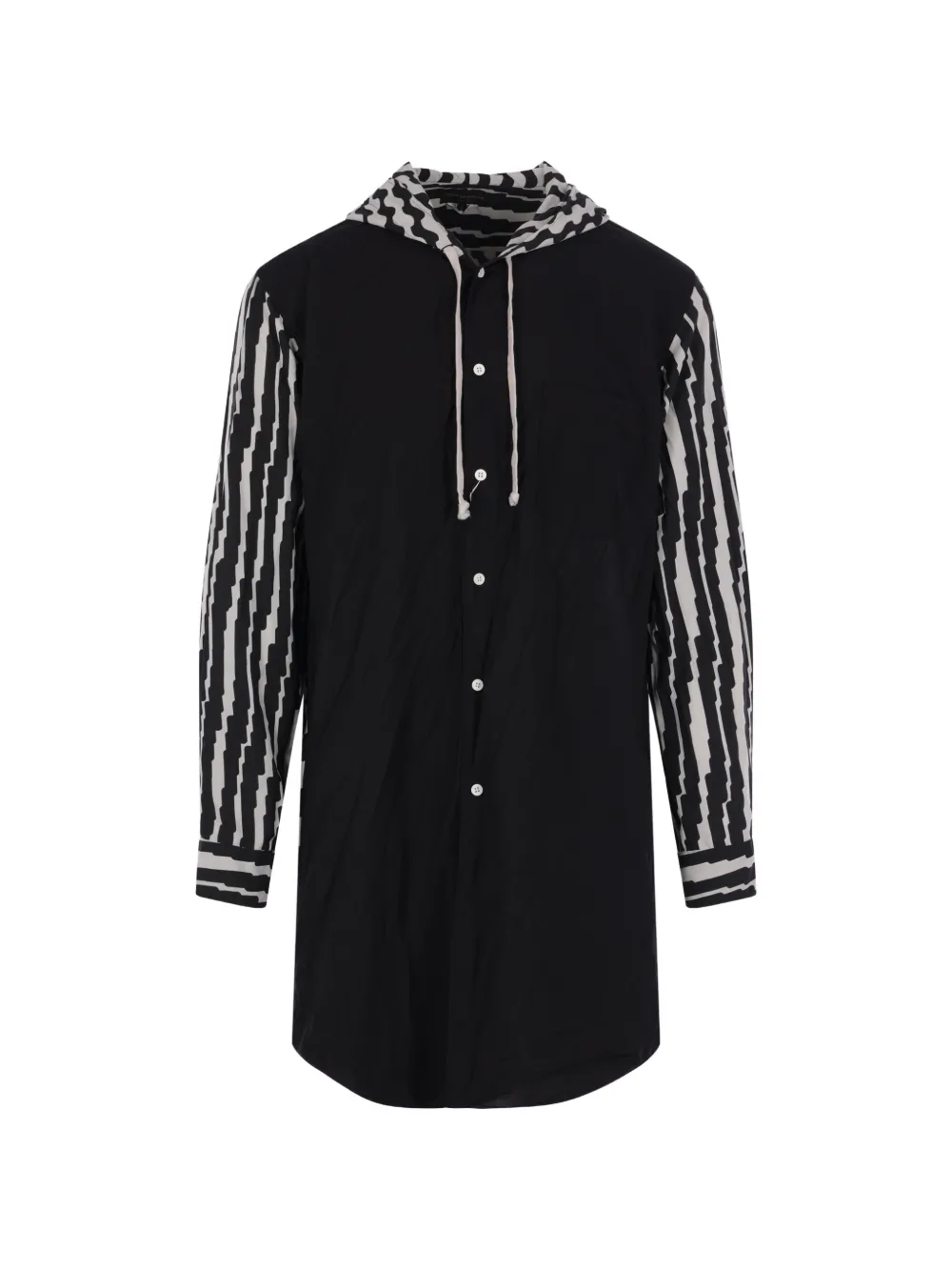 Comme des Garçons Homme Plus abstract-pattern hooded shirt - Nero