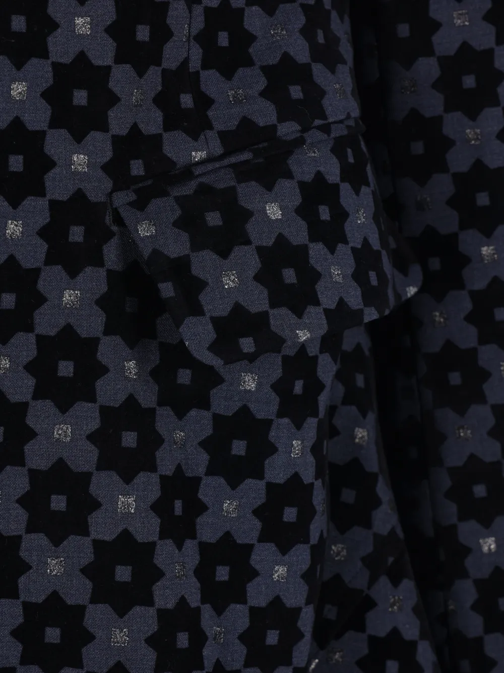 Comme des Garçons Homme Plus Jas met enkele rij knopen en geometrisch patroon Zwart