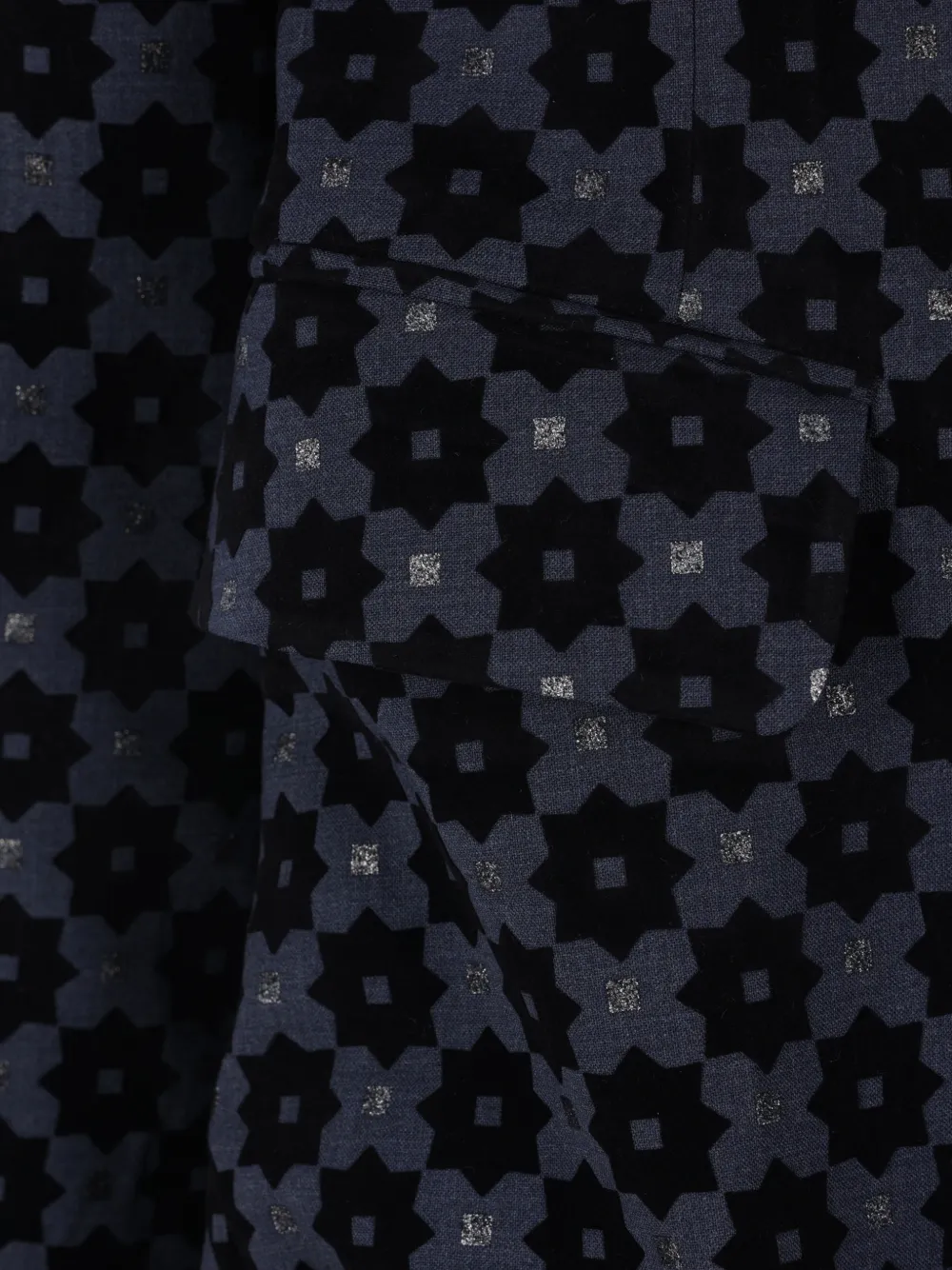 Comme des Garçons Homme Plus Jas met enkele rij knopen en geometrisch patroon Zwart
