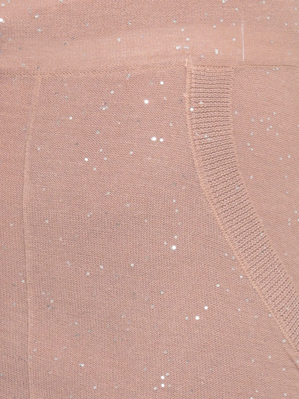 Kangra Broek verfraaid met pailletten en trekkoord Beige