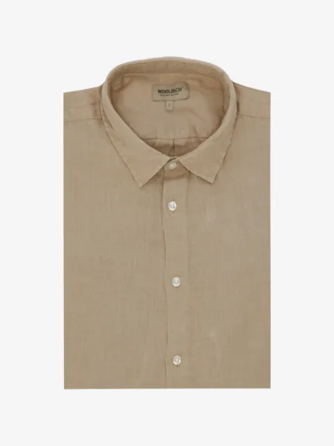 Woolrich camisa con efecto melange y botones