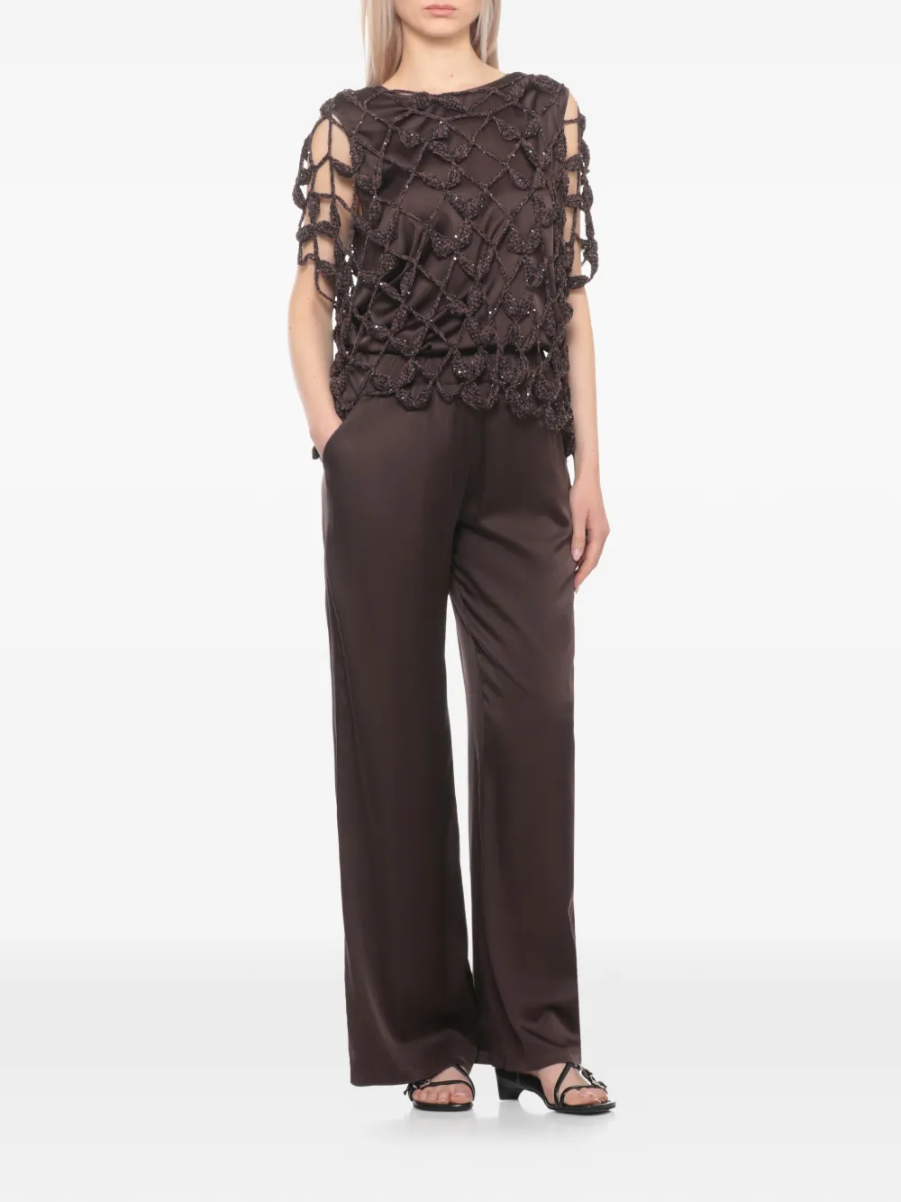  Antonelli Pull En Crochet à Sequins - Marron 