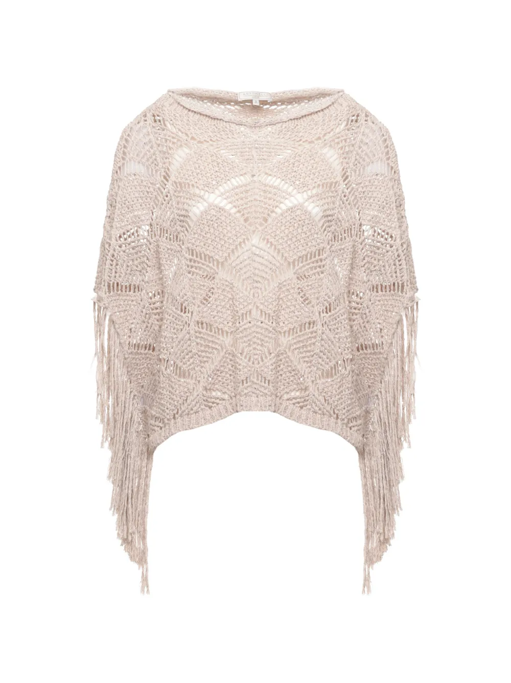 Antonelli fringe-detail crochet-knit sweater - Toni neutri