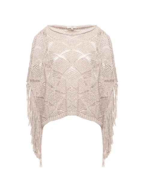 Antonelli Gehäkelter Pullover mit Fransen