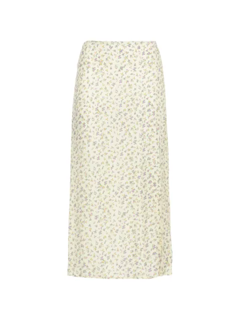 MAR DE MARGARITAS Roxana floral-print side-slit midi skirt