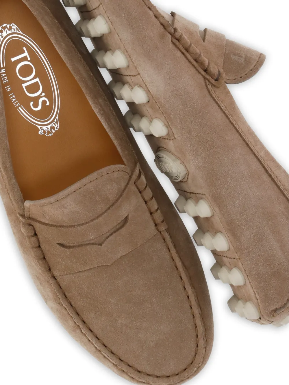 Tod's Gommino Bubble suede loafers Beige