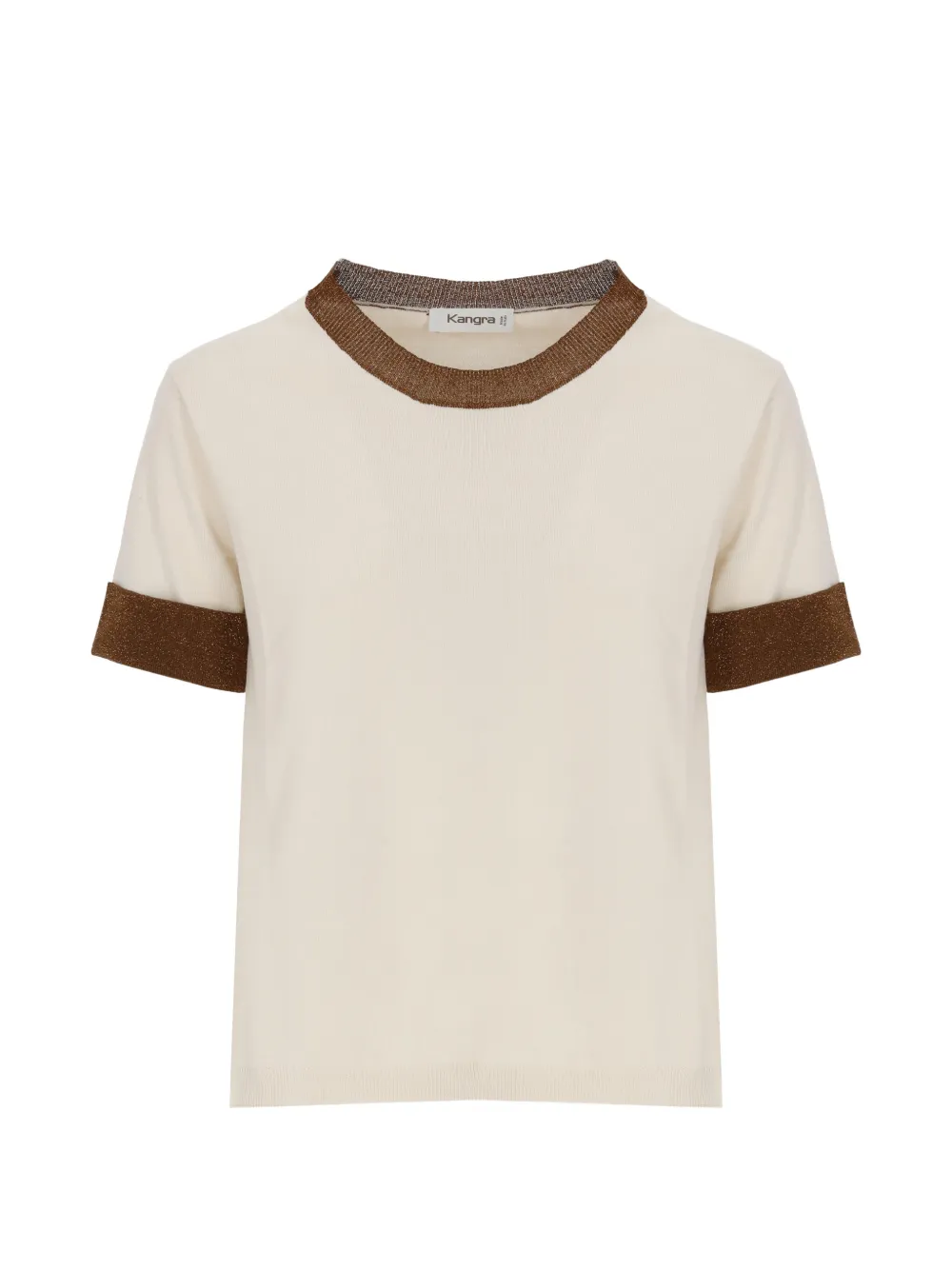 Kangra contrast-trim short-sleeve sweater - Toni neutri