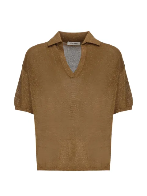 Kangra metallic-effect polo-collar T-shirt