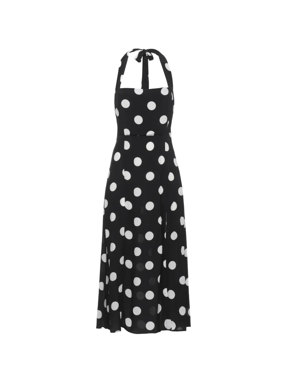 MAR DE MARGARITAS Paula polka-dot halterneck midi dress - Nero