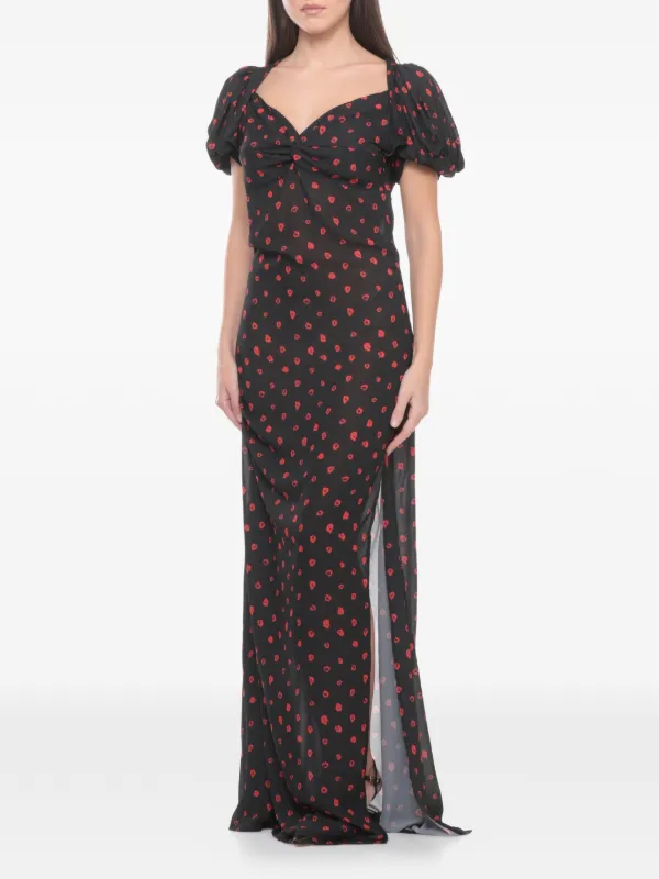 MAR DE MARGARITAS Benedetta floral-print twist-detail Maxi Dress | Black |  FARFETCH AU