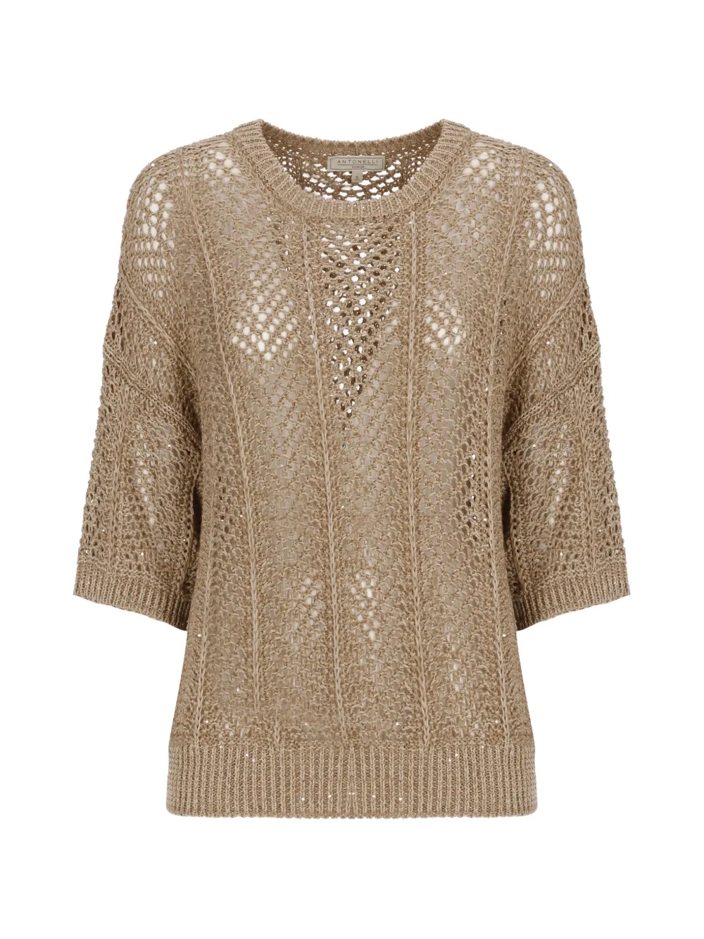 Antonelli sequin-embellished knitted sweater - Braun