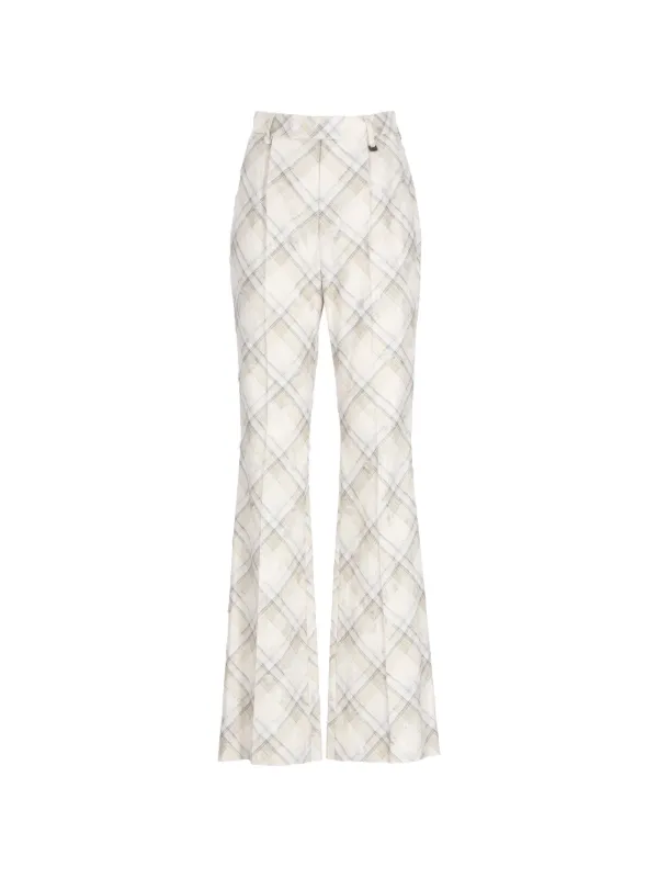 Vivienne Westwood Check-pattern Distressed Trousers in Neutrals