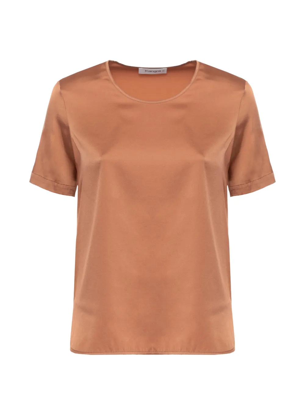 Kangra satin-finish short-sleeve blouse - Arancione