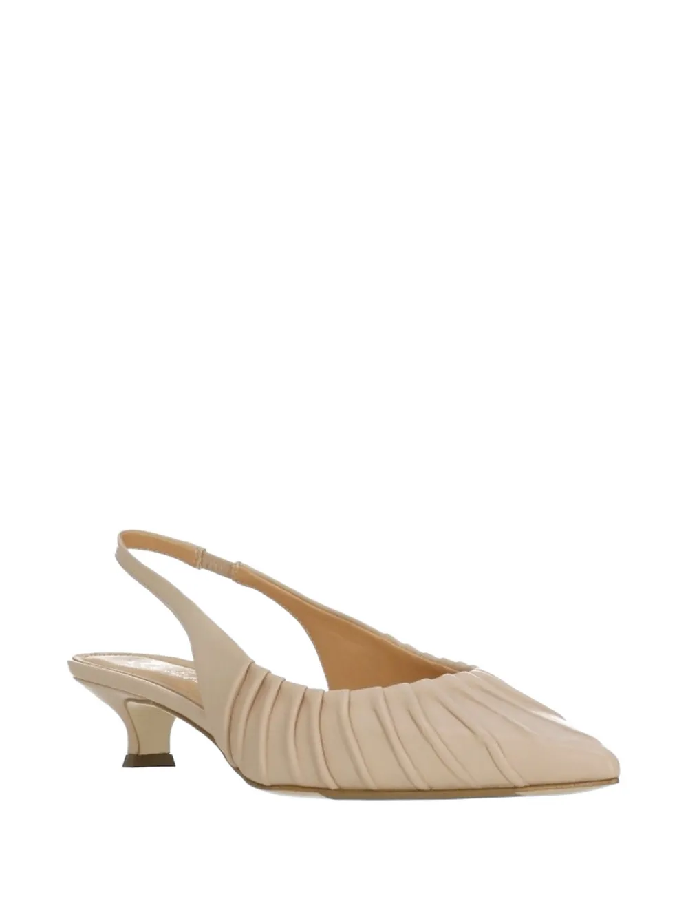 Julie Dee ruched slingback pumps Beige