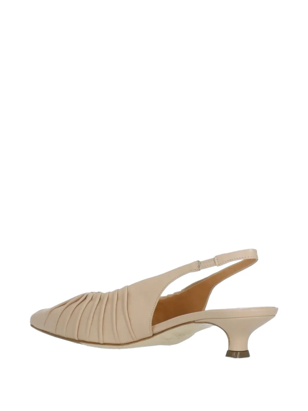 Julie Dee ruched slingback pumps Beige