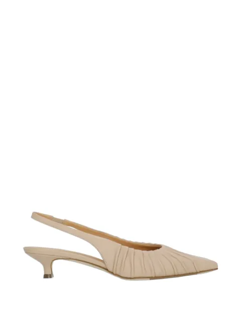 Julie Dee ruched slingback pumps