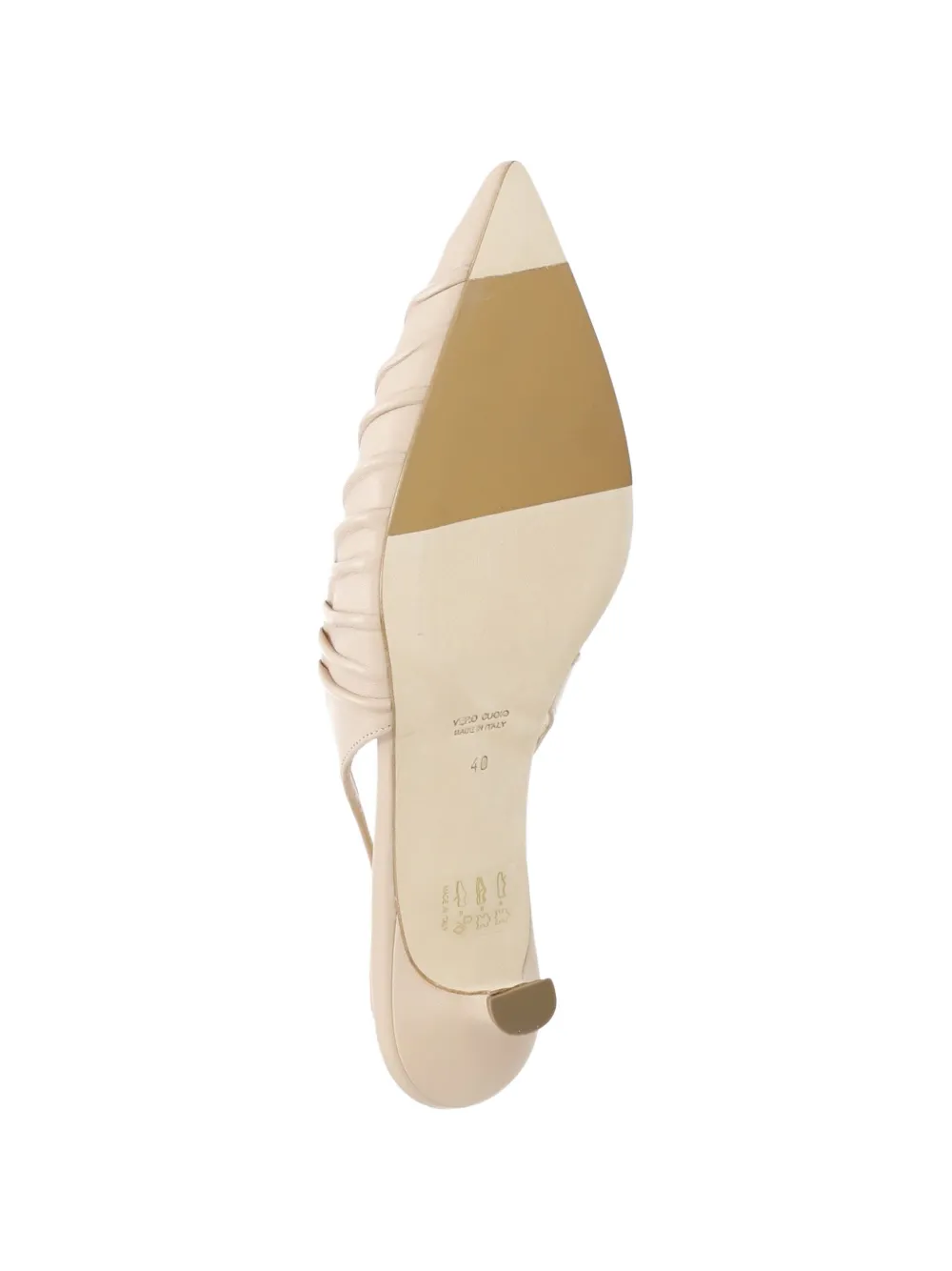 Julie Dee ruched slingback pumps Beige